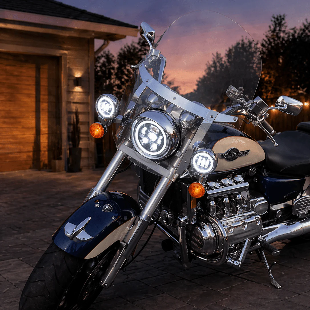 Eagle Lights 1997-2003 Honda Valkyrie Round Projection LED 7" Headlight and 4.5" Passing Lights - Image 4