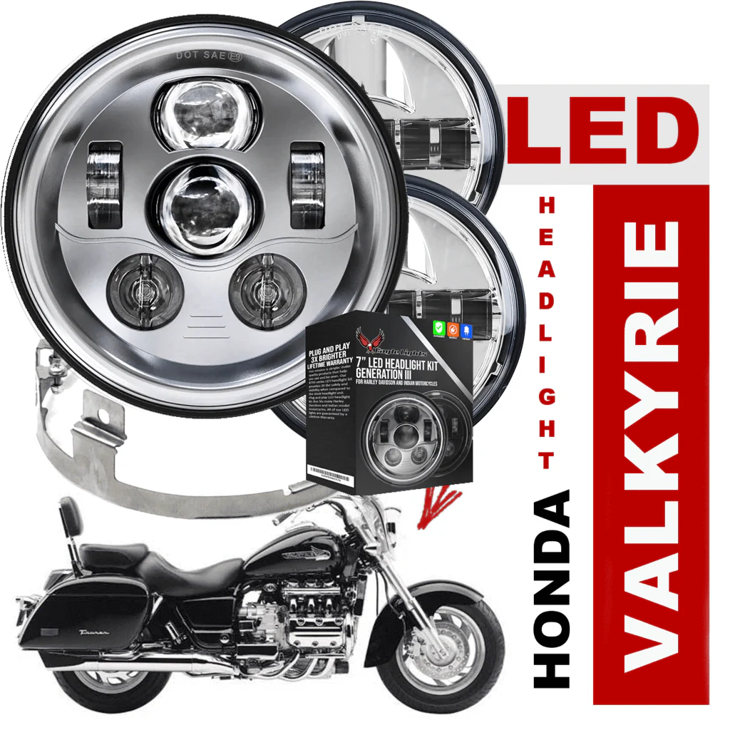Eagle Lights 1997-2003 Honda Valkyrie Round Projection LED 7" Headlight and 4.5" Passing Lights - Image 8
