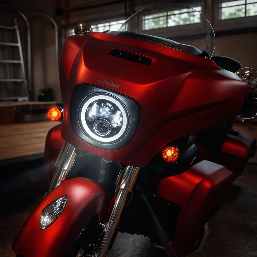 Eagle Lights 7" LED Headlight with LED Halo Ring for Harley-Davidson® and Indian® Motorcycles - Generation II / Black Kit - Image 4