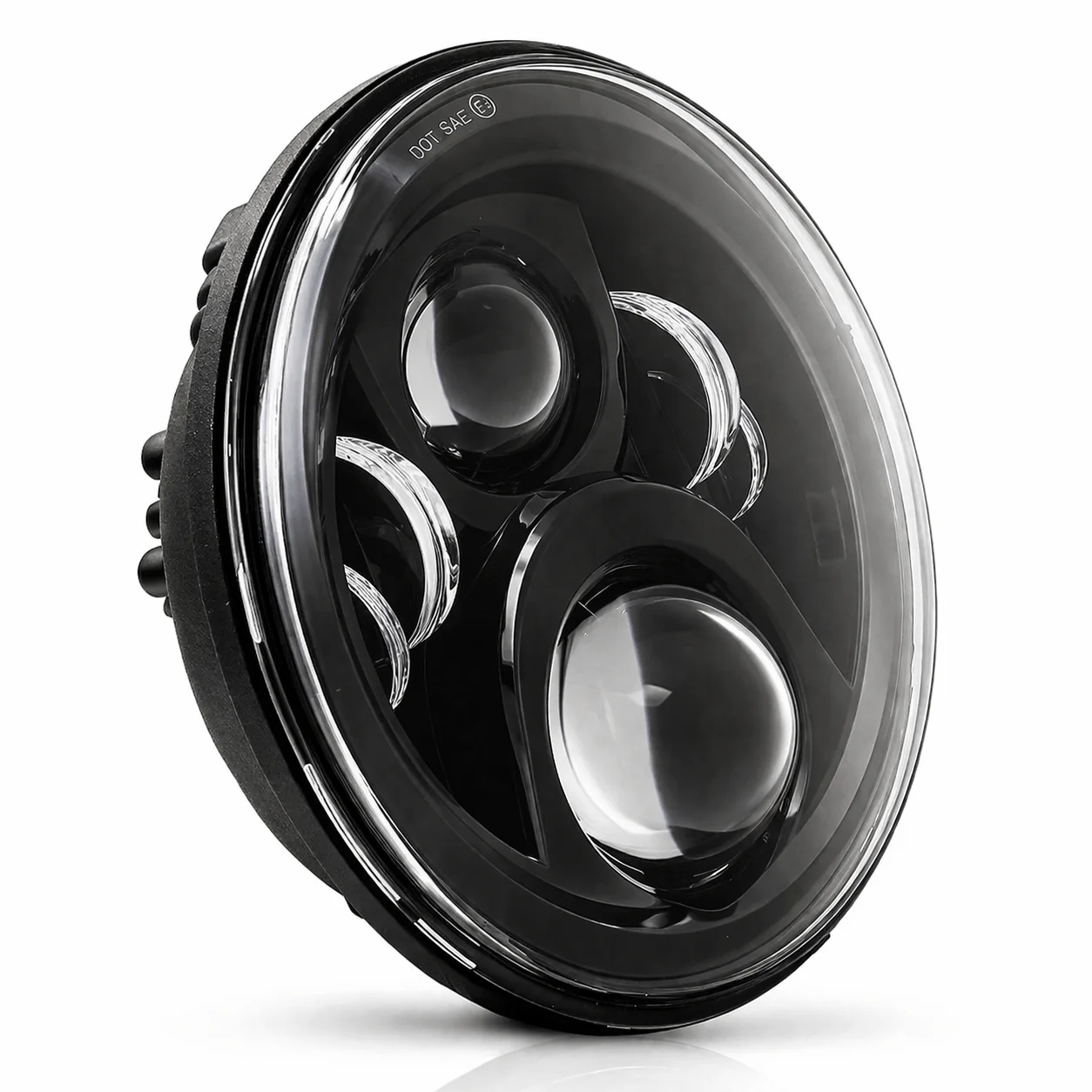 Eagle Lights 7" LED Headlight for Harley-Davidson® and Indian® Motorcycles - Black / Generation II - Image 6