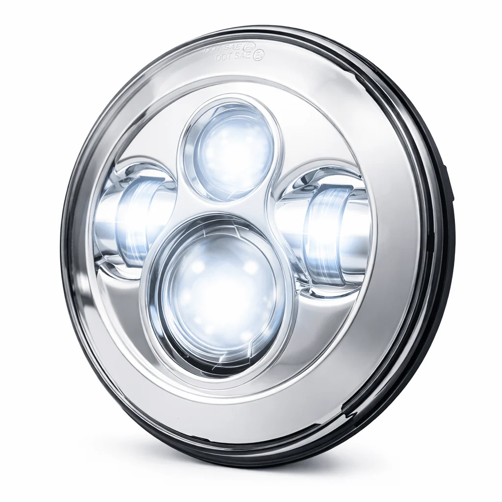 Eagle Lights 7" LED Headlight for Harley-Davidson® and Indian® Motorcycles - Generation I / Chrome Kit - Image 5