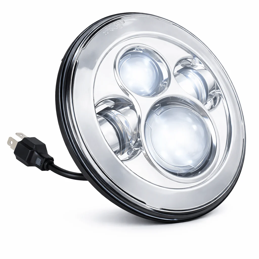 Eagle Lights 7" LED Headlight for Harley-Davidson® and Indian® Motorcycles - Generation I / Chrome Kit - Image 6