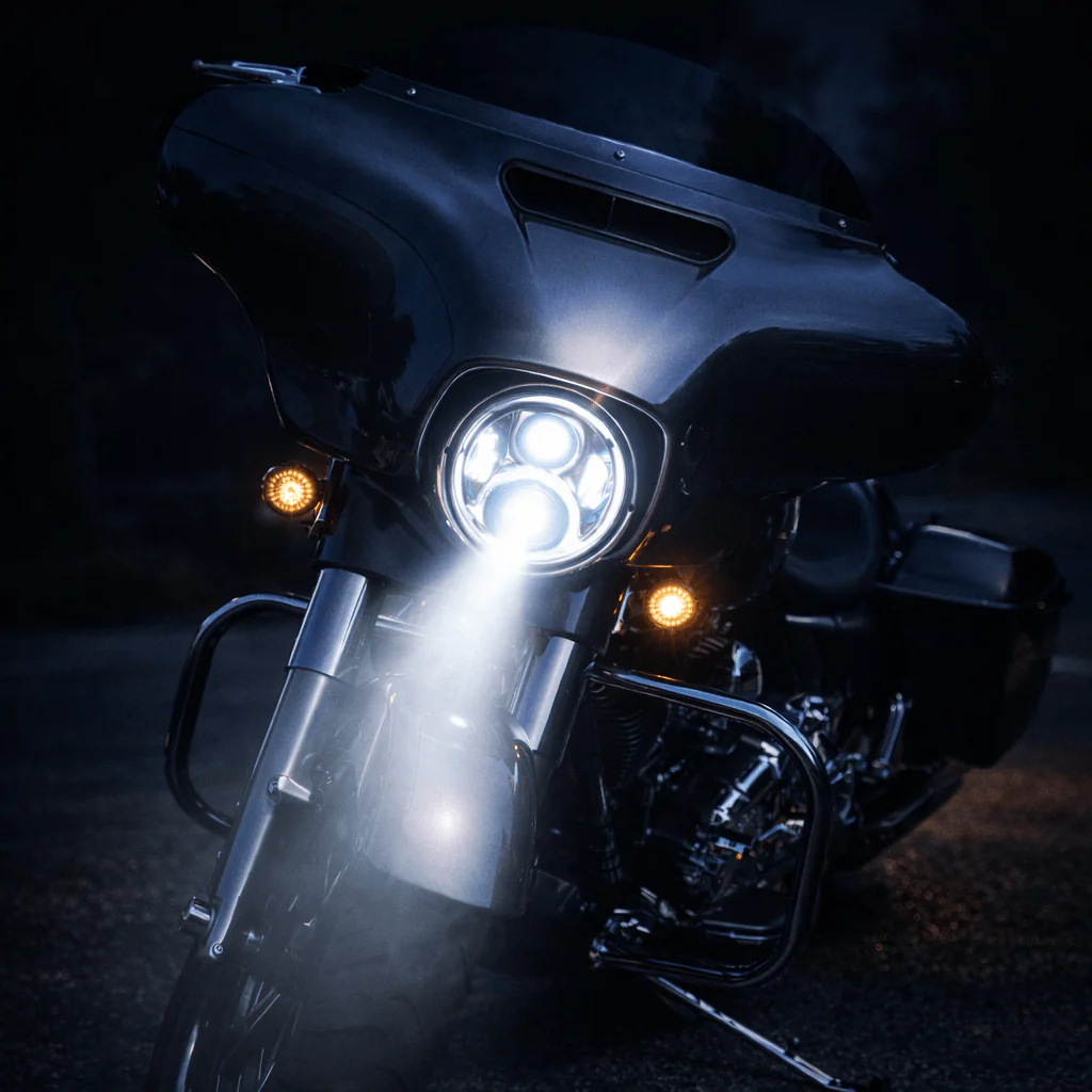 Eagle Lights 7" LED Headlight For Harley-Davidson® and Indian® Motorcycles - Chrome / Generation II - Image 4