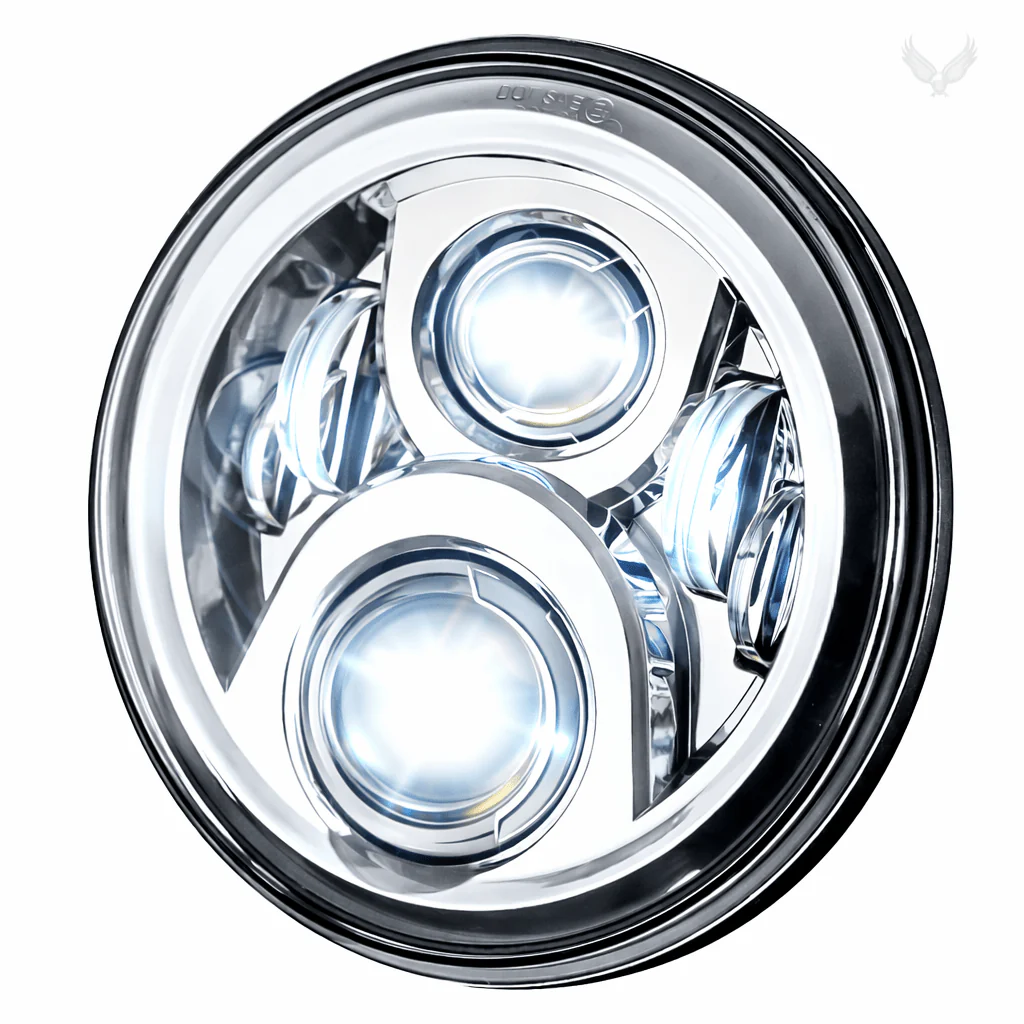 Eagle Lights 7" LED Headlight For Harley-Davidson® and Indian® Motorcycles - Chrome / Generation II - Image 5