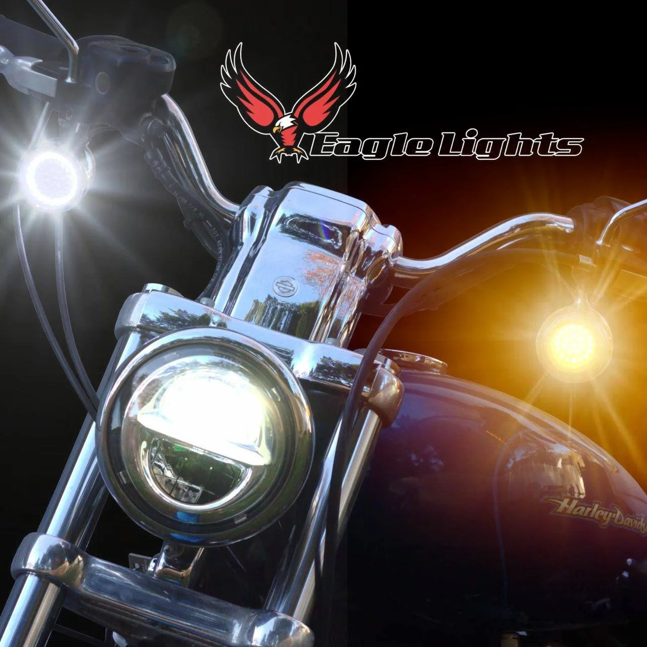 Eagle Lights 2” LED Turn Signal, Running and Brake Light Kit for Harley-Davidson® Motorcycles- Generation I / 1157 Front / 1157 Rear - Image 6