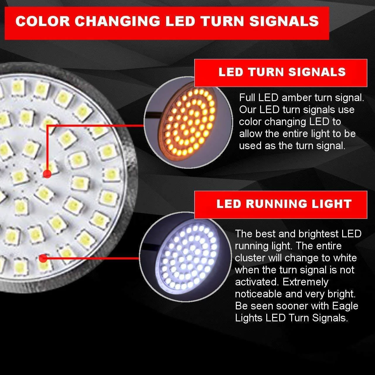 Eagle Lights LED Generation II Front and Halo Rear LED Turn Signals Kit for Harley-Davidson® Motorcycles - Front 1157 Base / Rear 1157 Base - Image 6