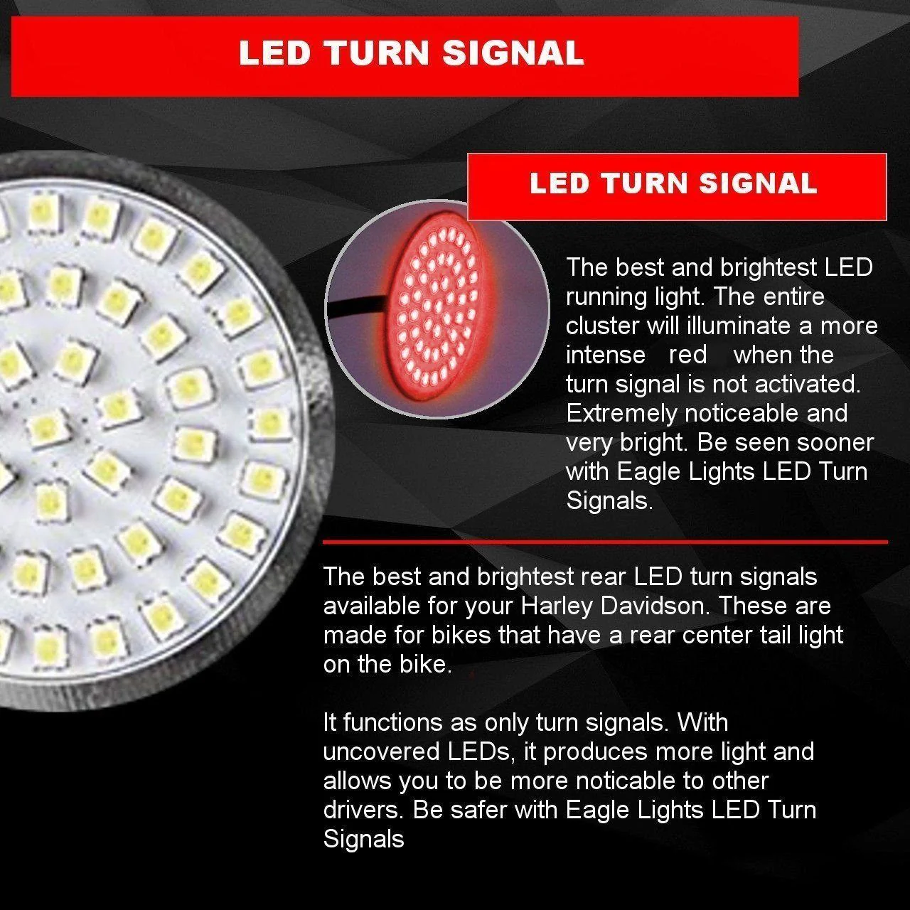 Eagle Lights LED Generation II Front and Halo Rear LED Turn Signals Kit for Harley-Davidson® Motorcycles - Front 1157 Base / Rear 1157 Base - Image 8
