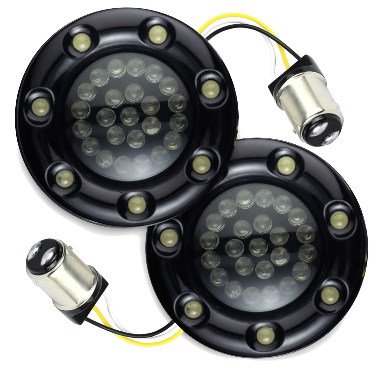 Eagle Lights 2” Infinity Beam Front LED Turn Signals with Integrated Trim Rings and White Halo Running Lights for Harley-Davidson® Motorcycles - Image 17