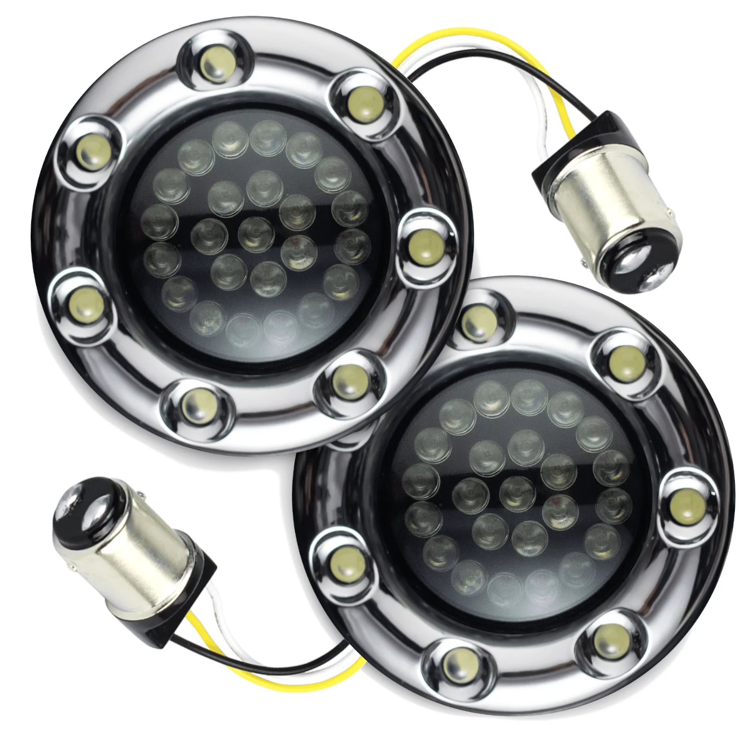 Eagle Lights 2” Infinity Beam Front LED Turn Signals with Integrated Trim Rings and White Halo Running Lights for Harley-Davidson® Motorcycles - Image 18