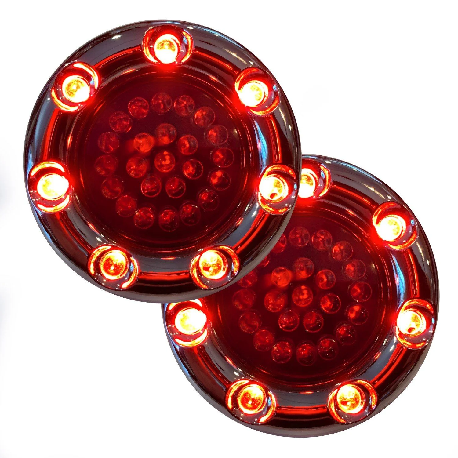 Eagle Lights Infinity Beam 2” Rear LED Turn Signals w/ Running and Brake Lights LED Ring Covers for Harley-Davidson® - Rear 1157 / Red LEDs - Image 14