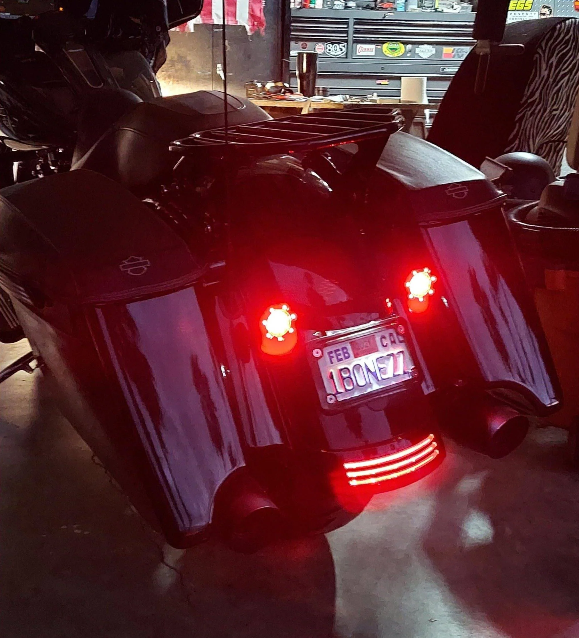 Eagle Lights Infinity Beam 2” Rear LED Turn Signals w/ Running and Brake Lights LED Ring Covers for Harley-Davidson® - Rear 1157 / Red LEDs - Image 7
