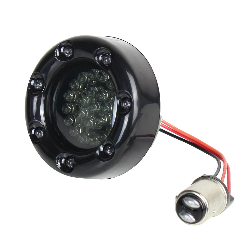 Eagle Lights Infinity Beam 2” Rear LED Turn Signals w/ Running and Brake Lights LED Ring Covers for Harley-Davidson® - Rear 1157 / Red LEDs - Image 9