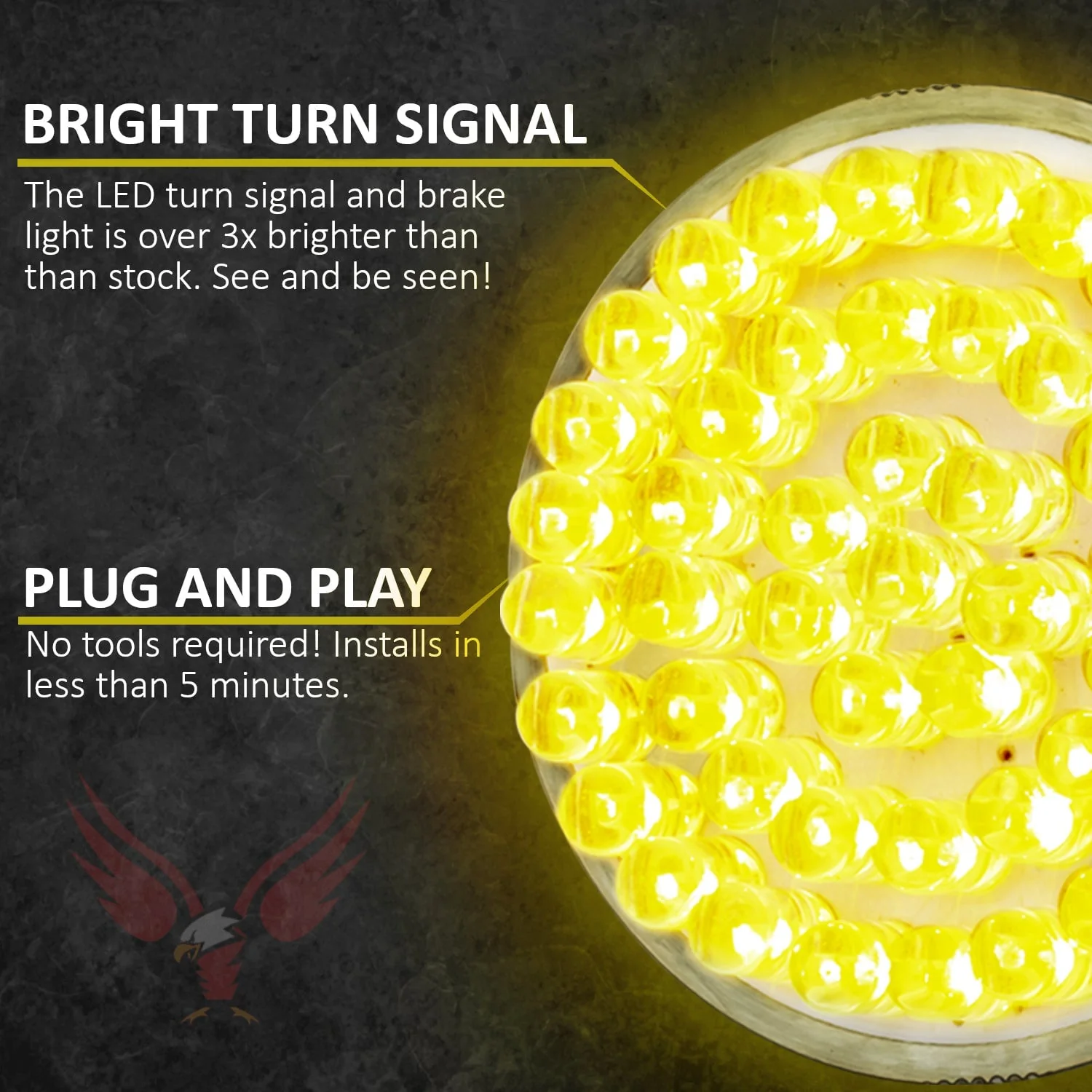 Eagle Lights 2" Rear LED Turn Signals for Harley-Davidson® Motorcycles- Generation I / 1156 Base / Amber - Image 19