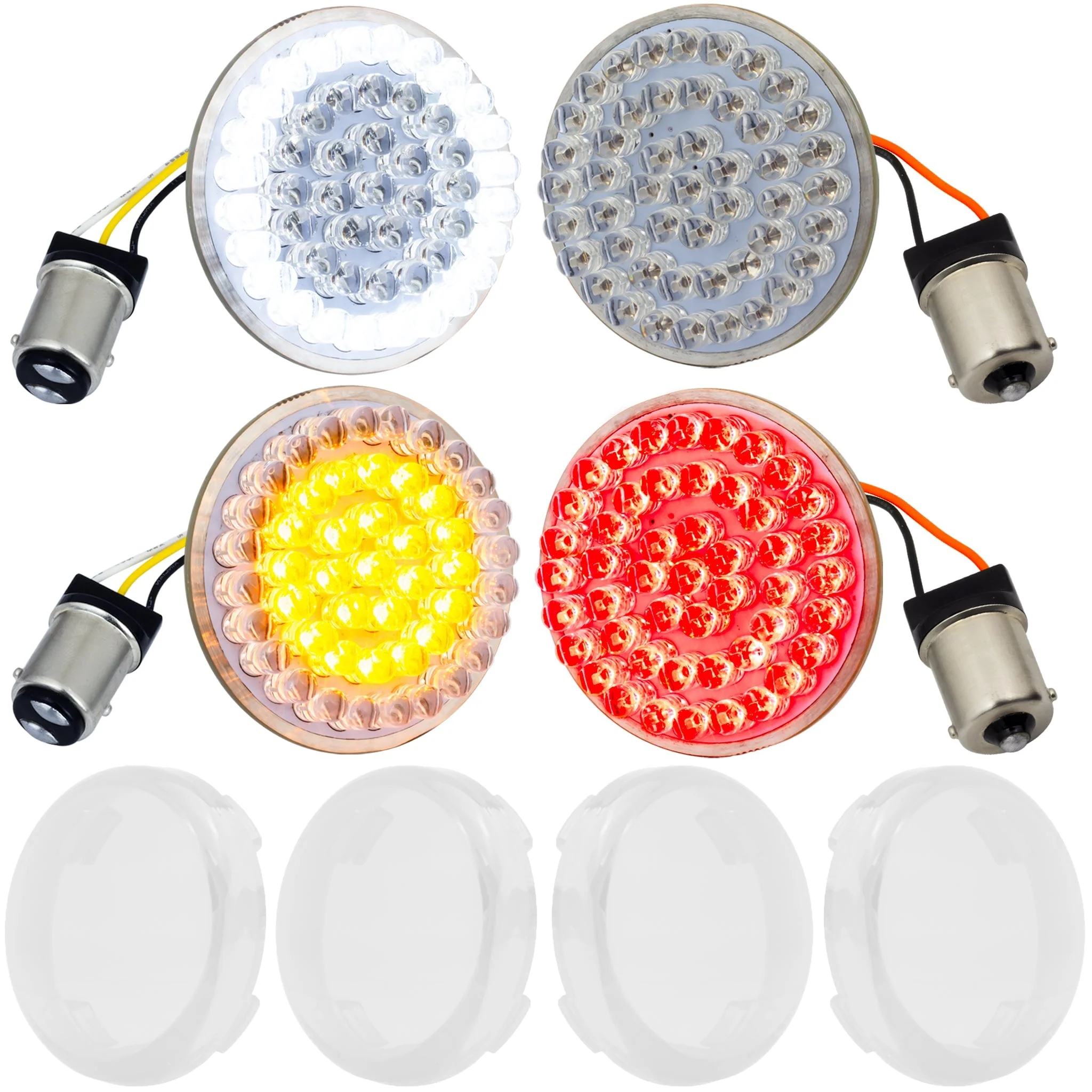 Eagle Lights 2” LED Turn Signal and Running Light Kit for Harley-Davidson® Motorcycles- Generation I / 1157 Front / 1156 Red Rear - Image 13