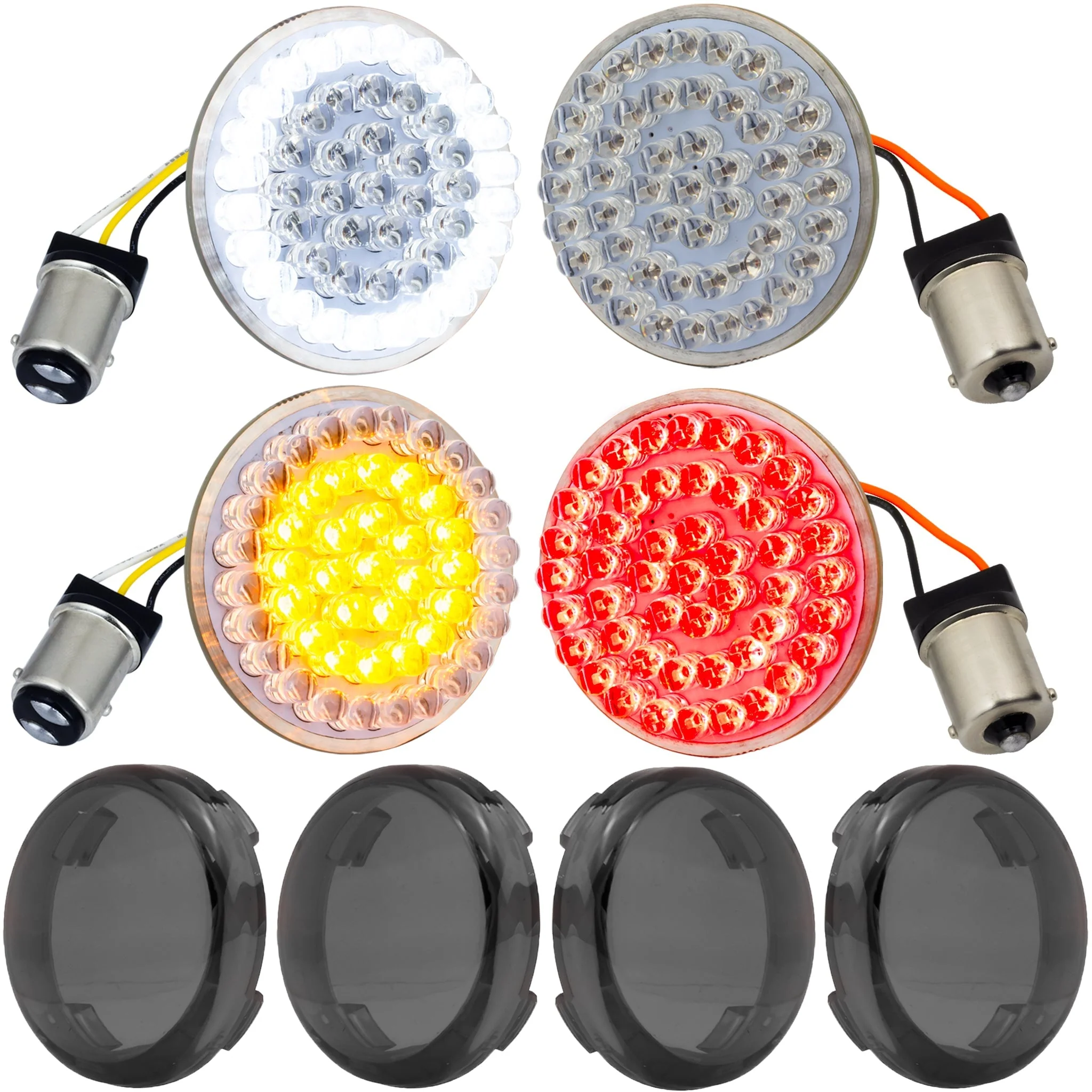 Eagle Lights 2” LED Turn Signal and Running Light Kit for Harley-Davidson® Motorcycles- Generation I / 1157 Front / 1156 Red Rear - Image 14