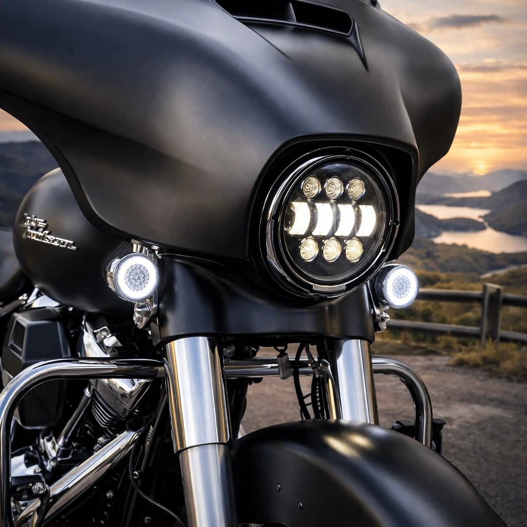 Eagle Lights 2” Front LED Turn Signal with Halo Running Light Kit for Harley-Davidson® - White Halo Ring / Amber Turn Signal / 1157 Base - Image 10