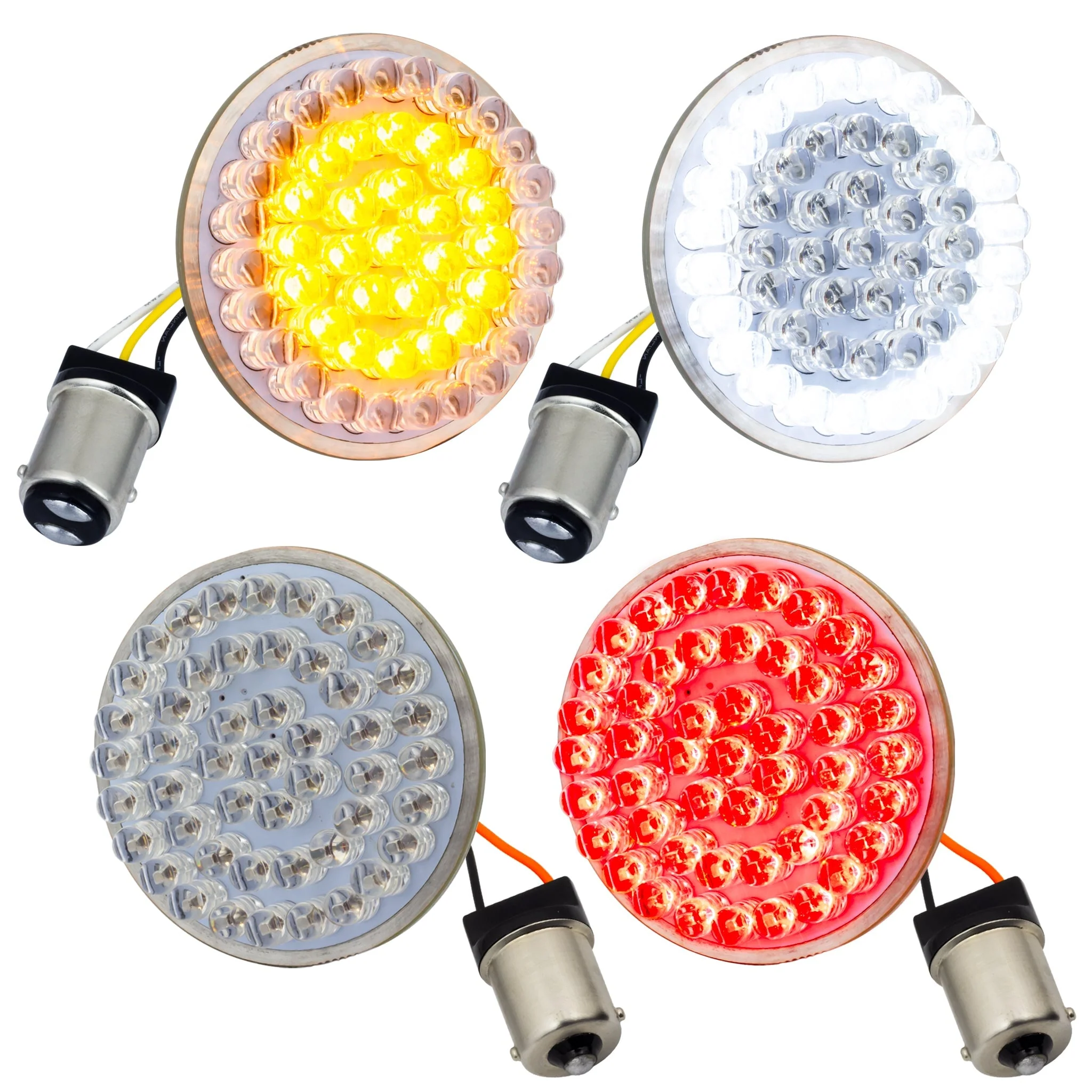 Eagle Lights 2” LED Turn Signal and Running Light Kit for Harley-Davidson® Motorcycles- Generation I / 1157 Front / 1156 Red Rear - Image 9