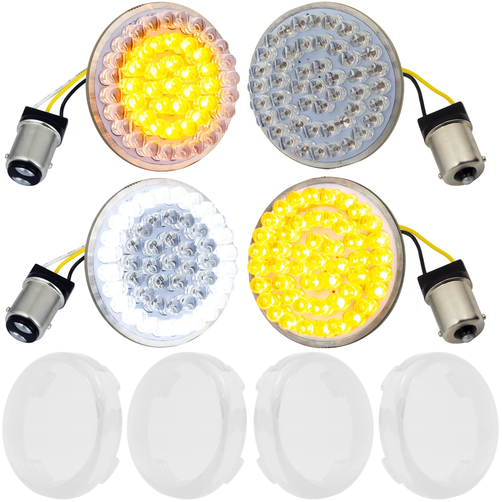 Eagle Lights 2” LED Turn Signal and Running Light Kit for Harley-Davidson® Motorcycles - Generation I / 1157 Front / 1156 Amber Rear - Image 12