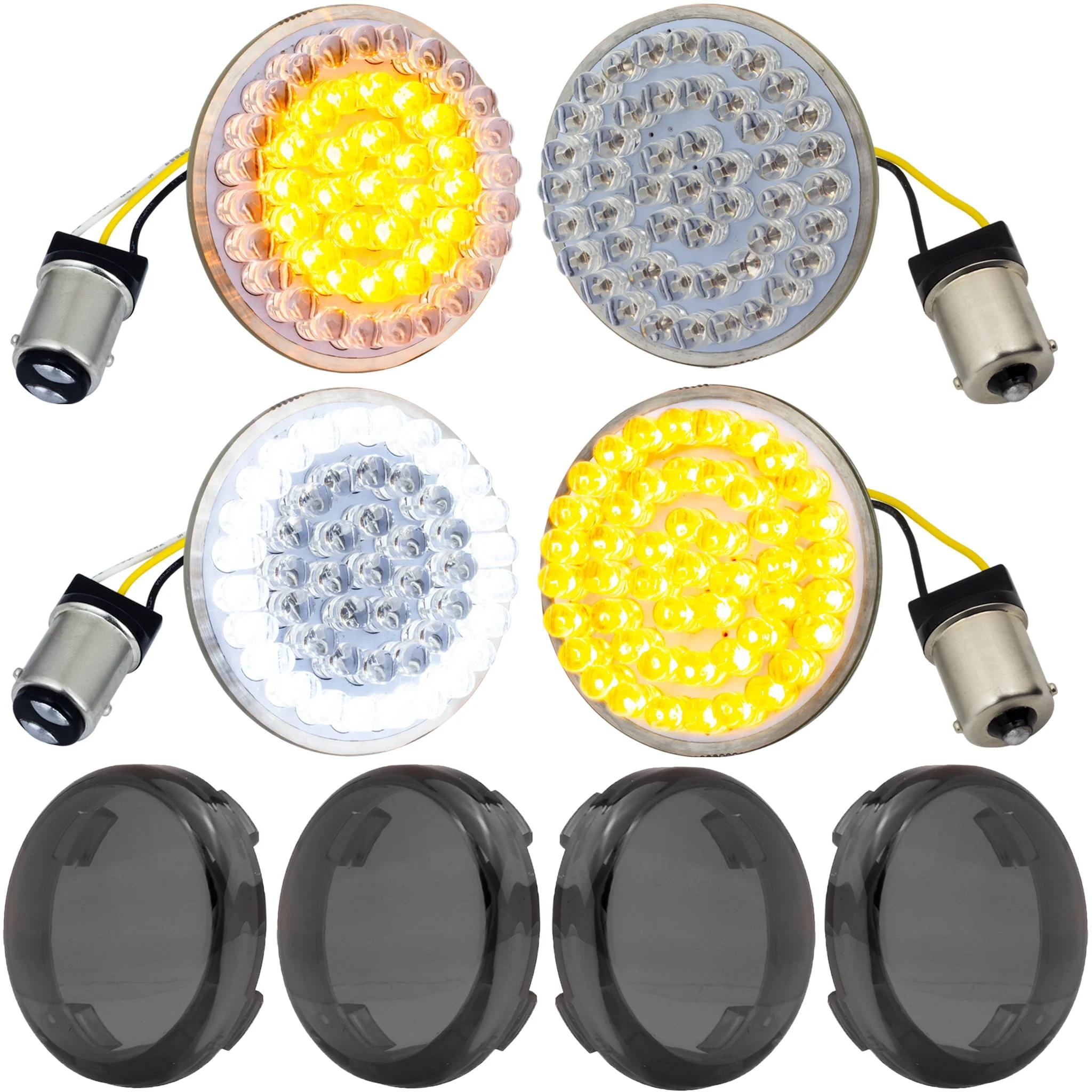 Eagle Lights 2” LED Turn Signal and Running Light Kit for Harley-Davidson® Motorcycles - Generation I / 1157 Front / 1156 Amber Rear - Image 13