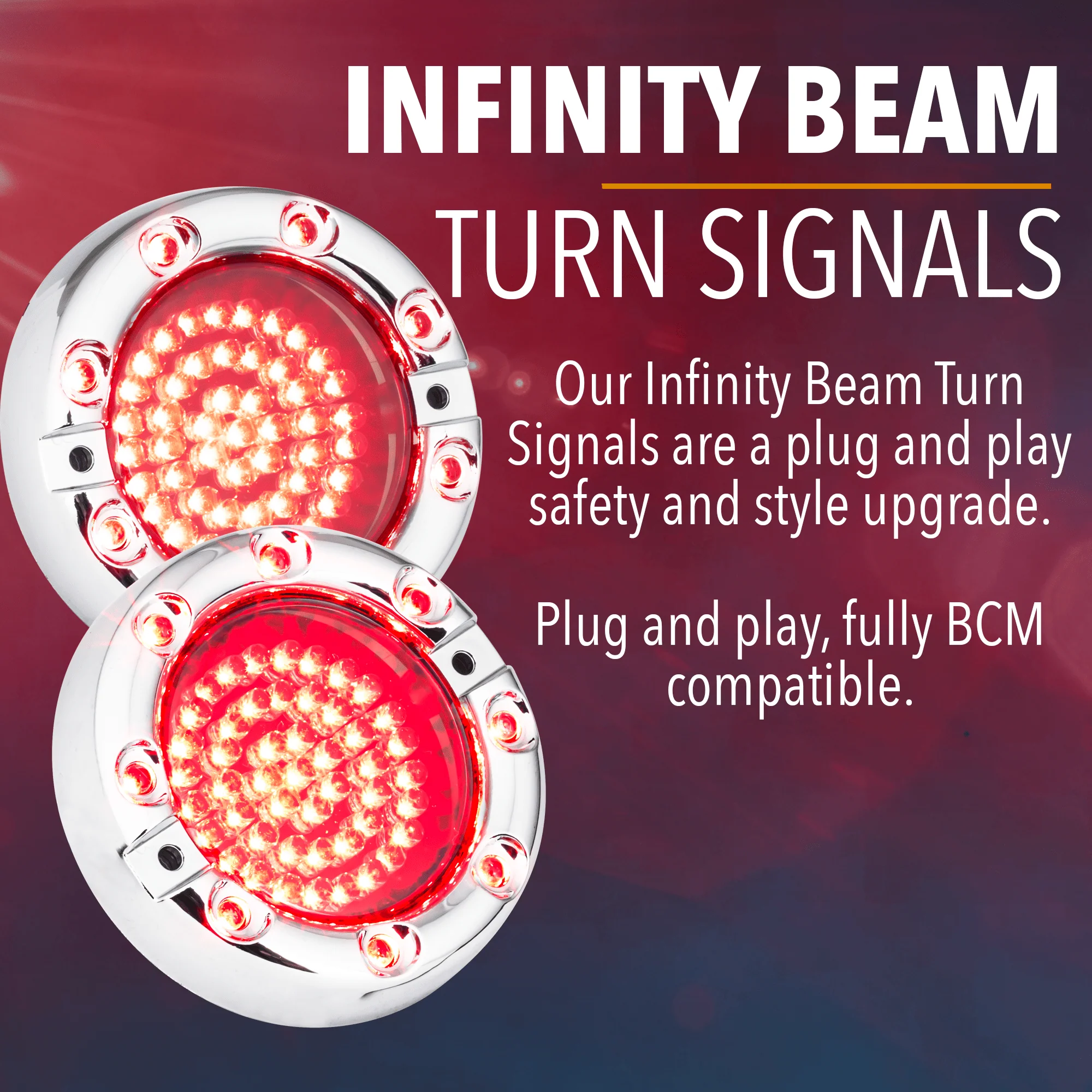Eagle Lights 3 1/4” Infinity Beam Rear LED Turn Signals for Harley-Davidson® Motorcycles - Image 2