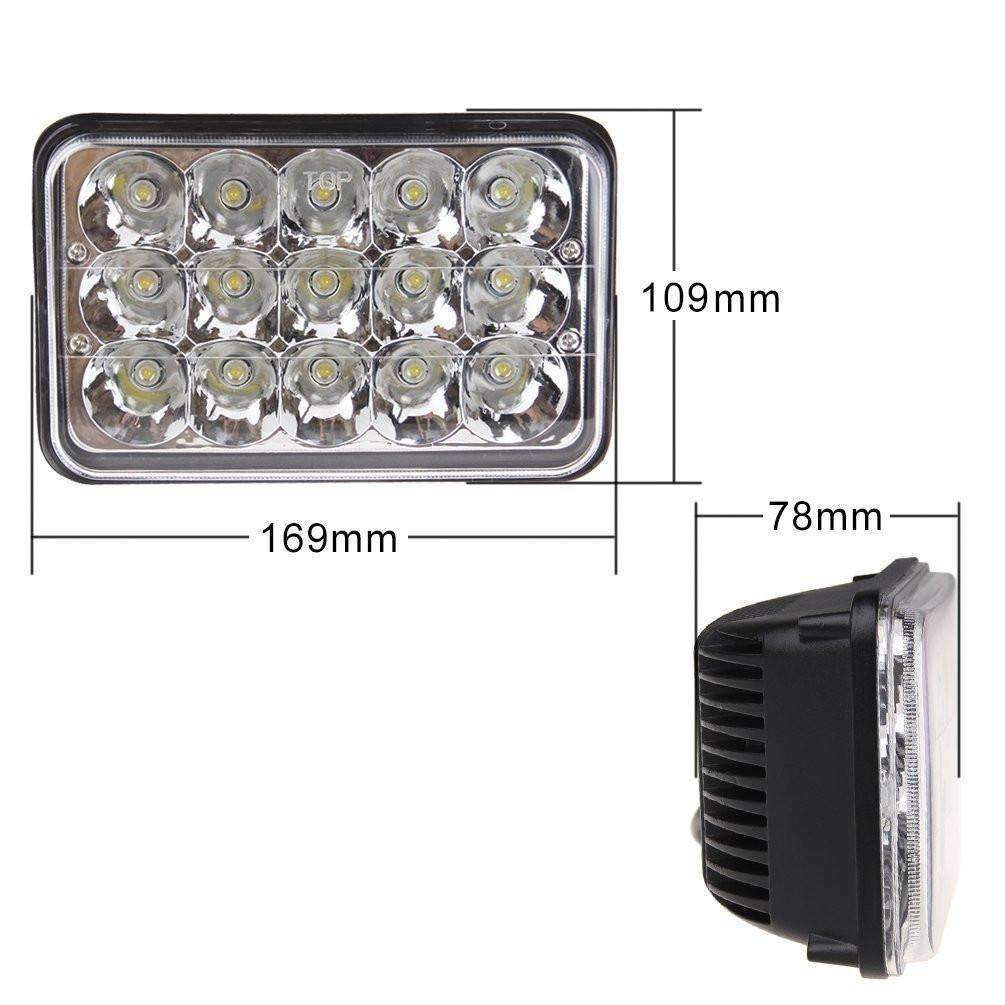 Eagle Lights 4x6 45W LED Headlights Sealed Beam Replacement for H4651 H4652 H4656 H4666 H6545 and more - 2 Pieces - Image 3