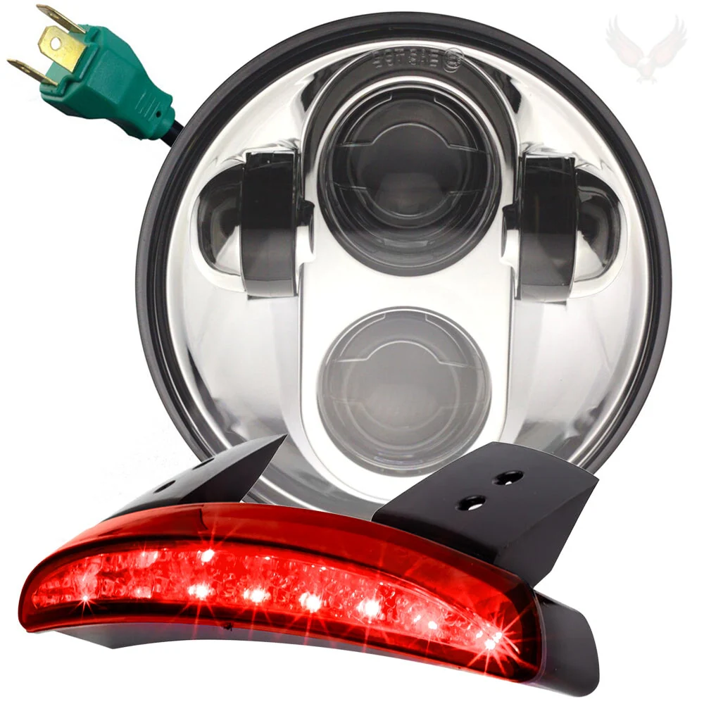 Eagle Lights 5-3/4" (5.75") Round Harley LED Headlight and Red LED Taillight Conversion / Upgrade Kit for Harley Sportster / Dyna - Image 15