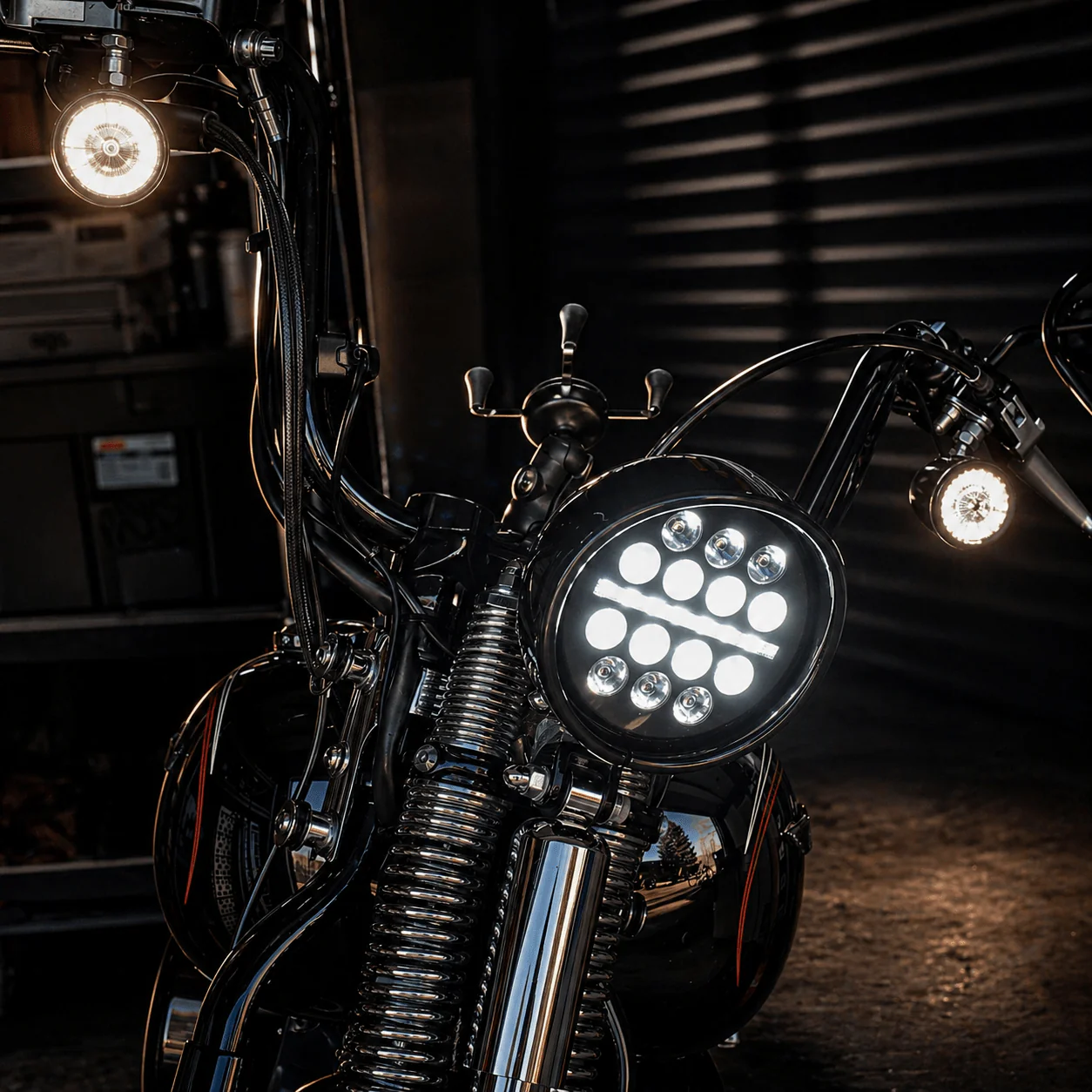 Eagle Lights 5 3/4" / 5.75" Slim Line Multi LED Projection Headlight - Black - Fits All 5 3/4" Harley-Davidson® and Indian® Headlight Buckets - Image 4