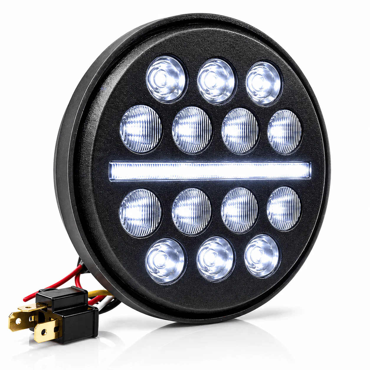 Eagle Lights 5 3/4" / 5.75" Slim Line Multi LED Projection Headlight - Black - Fits All 5 3/4" Harley-Davidson® and Indian® Headlight Buckets - Image 6