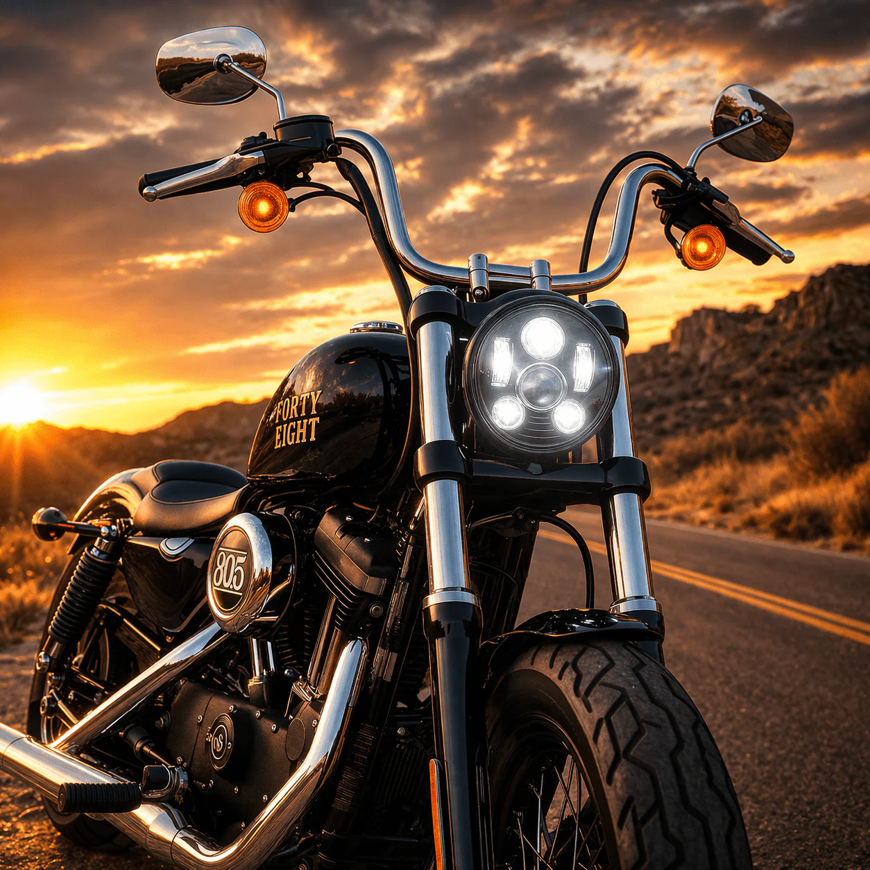 Eagle Lights 5 3/4" LED Headlight Kit for Harley-Davidson® and Indian® Motorcycles - Generation III - Image 5