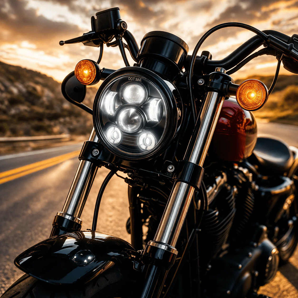 Eagle Lights 5 3/4" LED Headlight Kit for Harley-Davidson® and Indian® Motorcycles - Generation III - Image 7