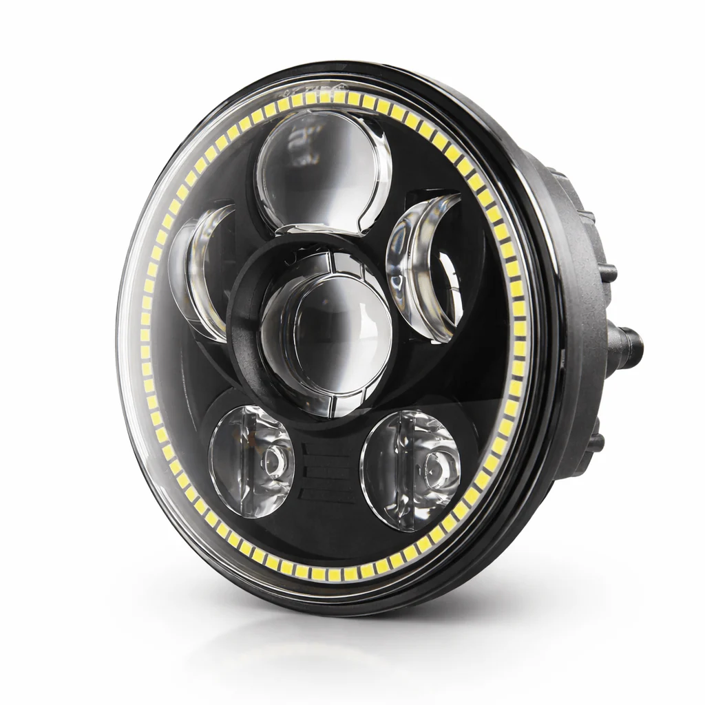 Eagle Lights 5 3/4" LED Headlight Kit with Halo Ring for 2018 - 2026 Harley-Davidson® Softail Low Rider / Street Bob / Standard Models - Black - Image 6