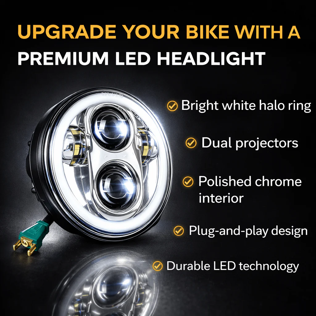 Eagle Lights 5 3/4" LED Headlight Kit with Halo Ring for Harley-Davidson® and Indian® Motorcycles - Generation II - Image 4