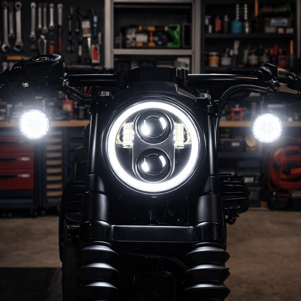 Eagle Lights 5 3/4" LED Headlight Kit with Halo Ring for Harley-Davidson® and Indian® Motorcycles - Generation II - Image 7
