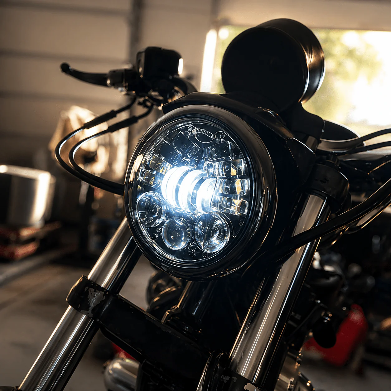 Eagle Lights 5 3/4" LED Projector Headlight with Integrated Turn Signals for Harley Davidson 5.75'' LED Projection Head Lamp - Image 3