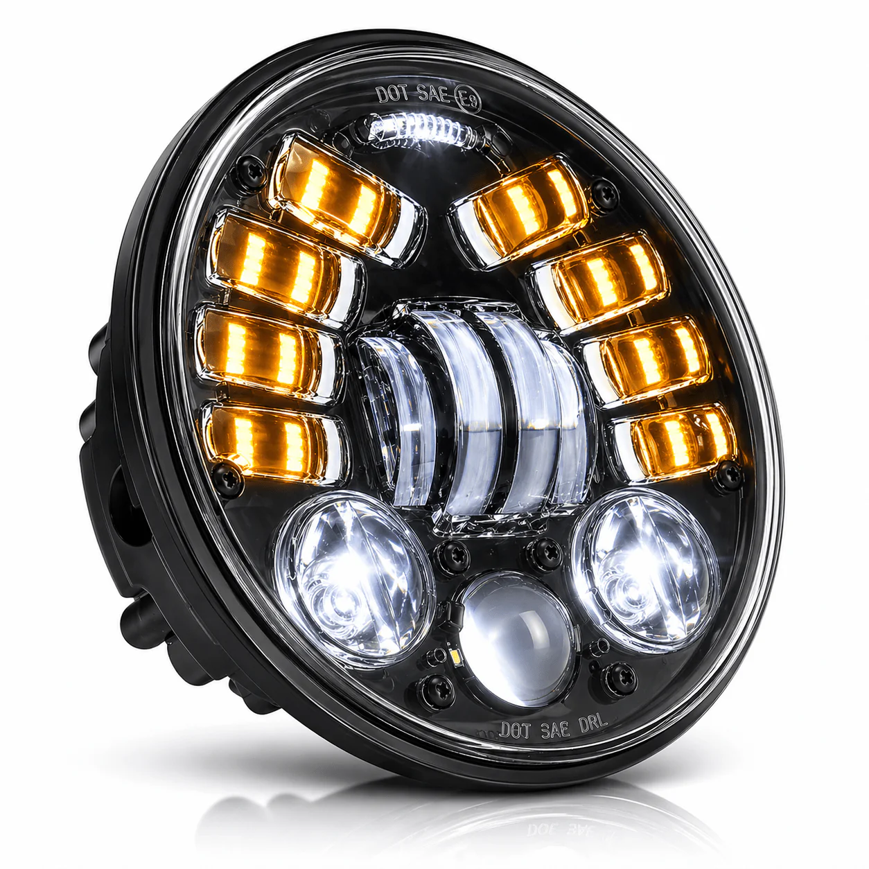 Eagle Lights 5 3/4" LED Projector Headlight with Integrated Turn Signals for Harley Davidson 5.75'' LED Projection Head Lamp - Image 4