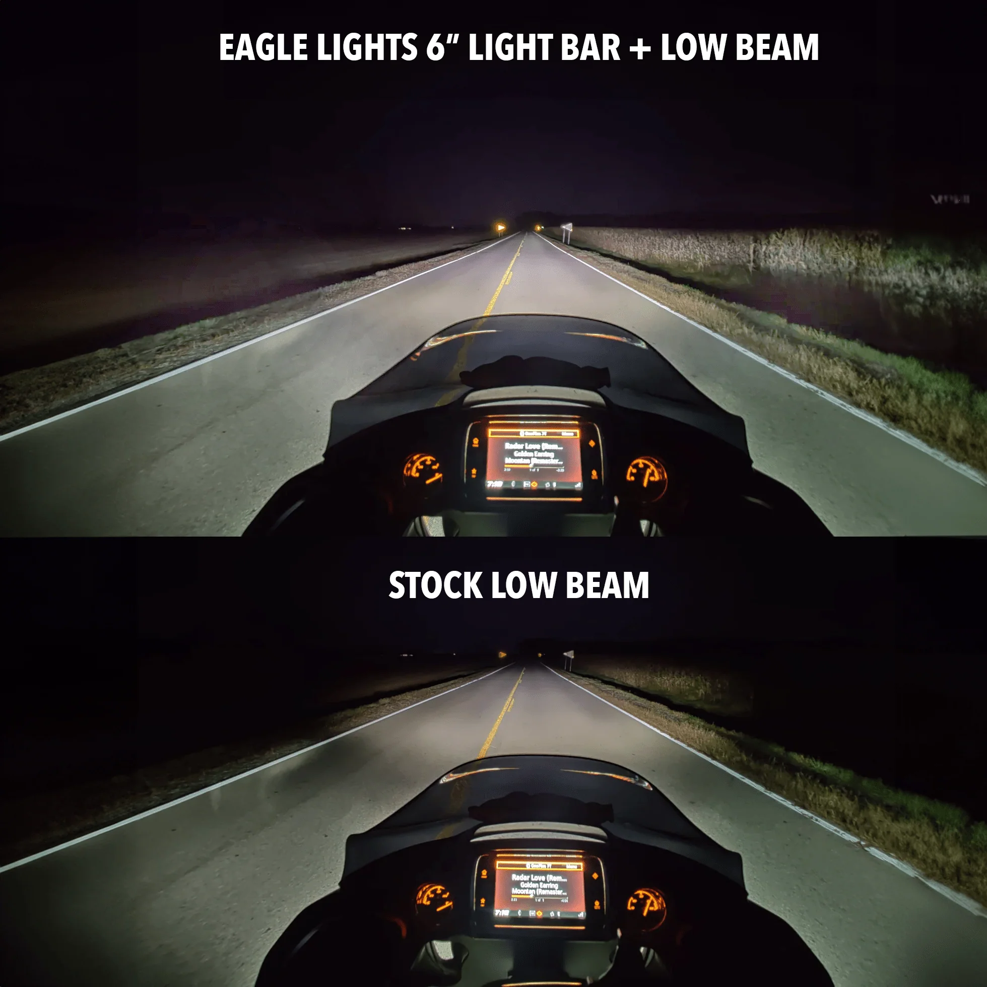 Eagle Lights 6" Generation II LED Projection Light Bar with Plug and Play Harness for 1987-2022 Harley-Davidson® Sportster and 1991-2005 Harley-Davidson® Dyna - Image 5