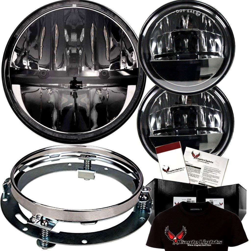 Eagle Lights Complex Reflector Series 7" Round LED Headlight with LED Passing Lights for Harley-Davidson® - Image 14