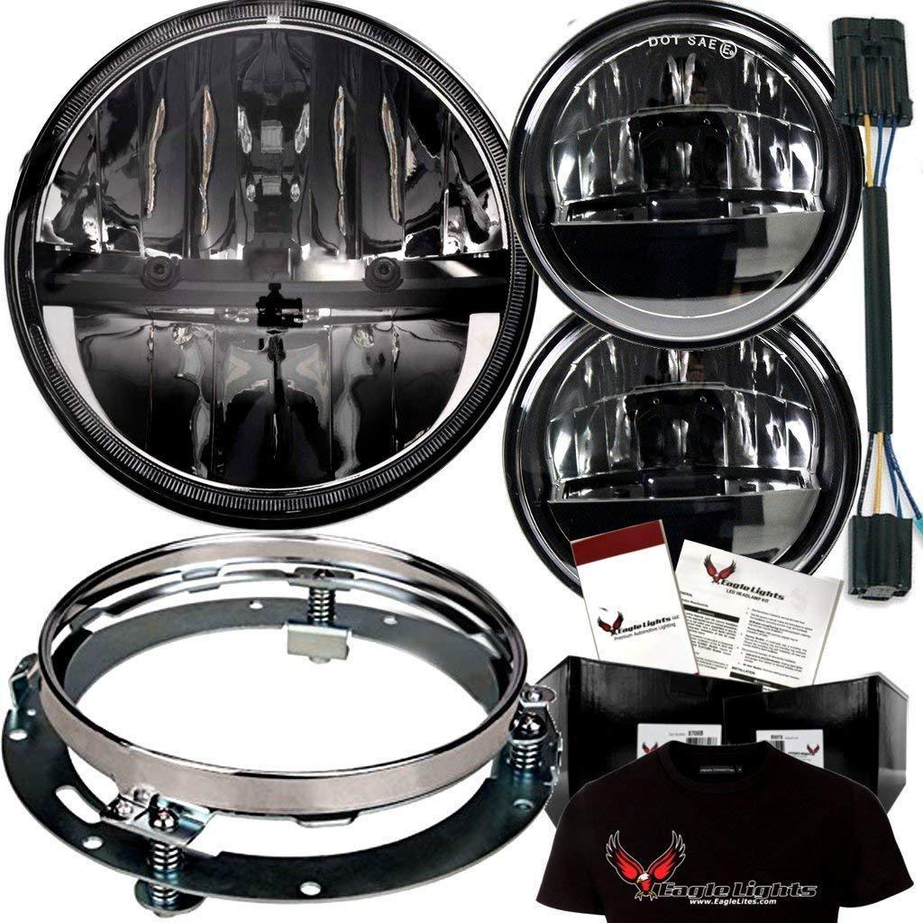 Eagle Lights Complex Reflector Series 7" Round LED Headlight with LED Passing Lights for Harley-Davidson® - Image 15