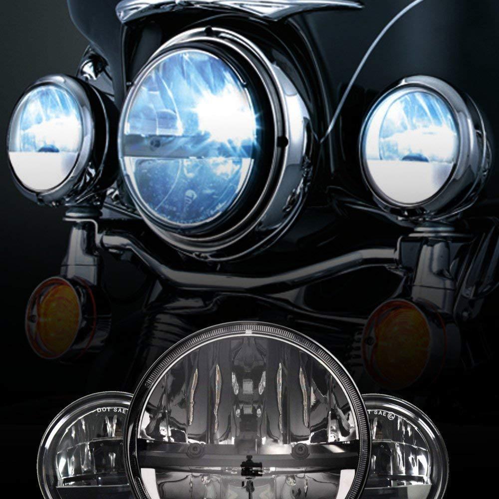 Eagle Lights Complex Reflector Series 7" Round LED Headlight with LED Passing Lights for Harley-Davidson® - Image 5
