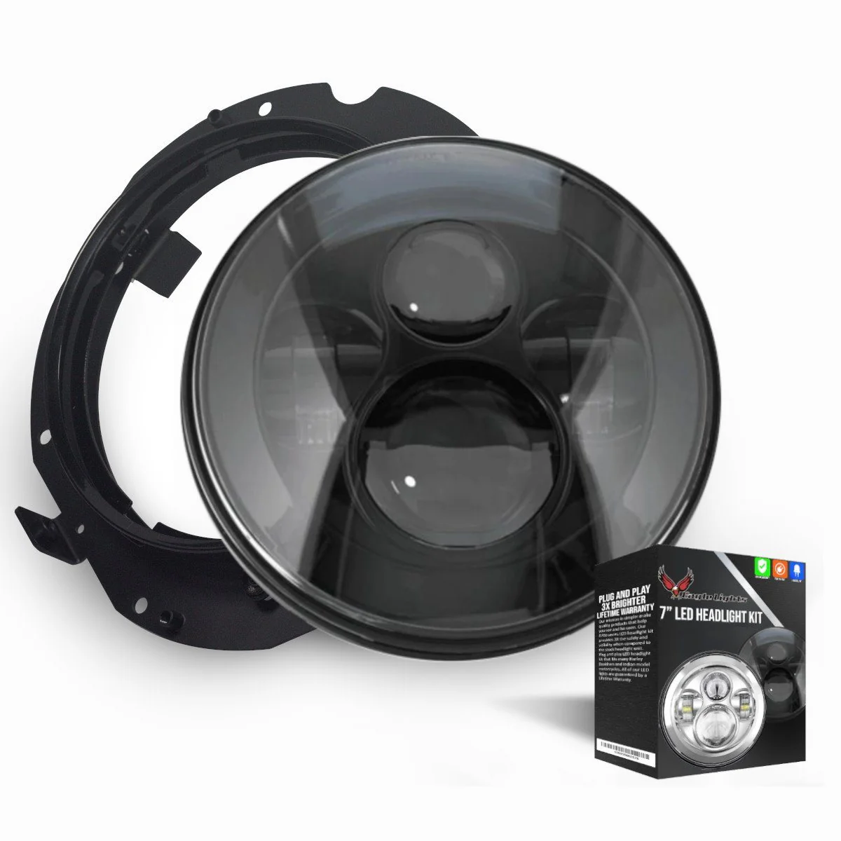 Eagle Lights 7" LED Headlight and Installation Ring for Kawasaki Voyager and Vaquero - Image 5