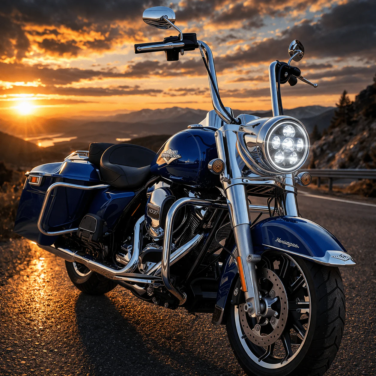 Eagle Lights 7" LED Headlight Kit for Harley-Davidson® and Indian® Motorcycles - Generation III / Black - Image 5