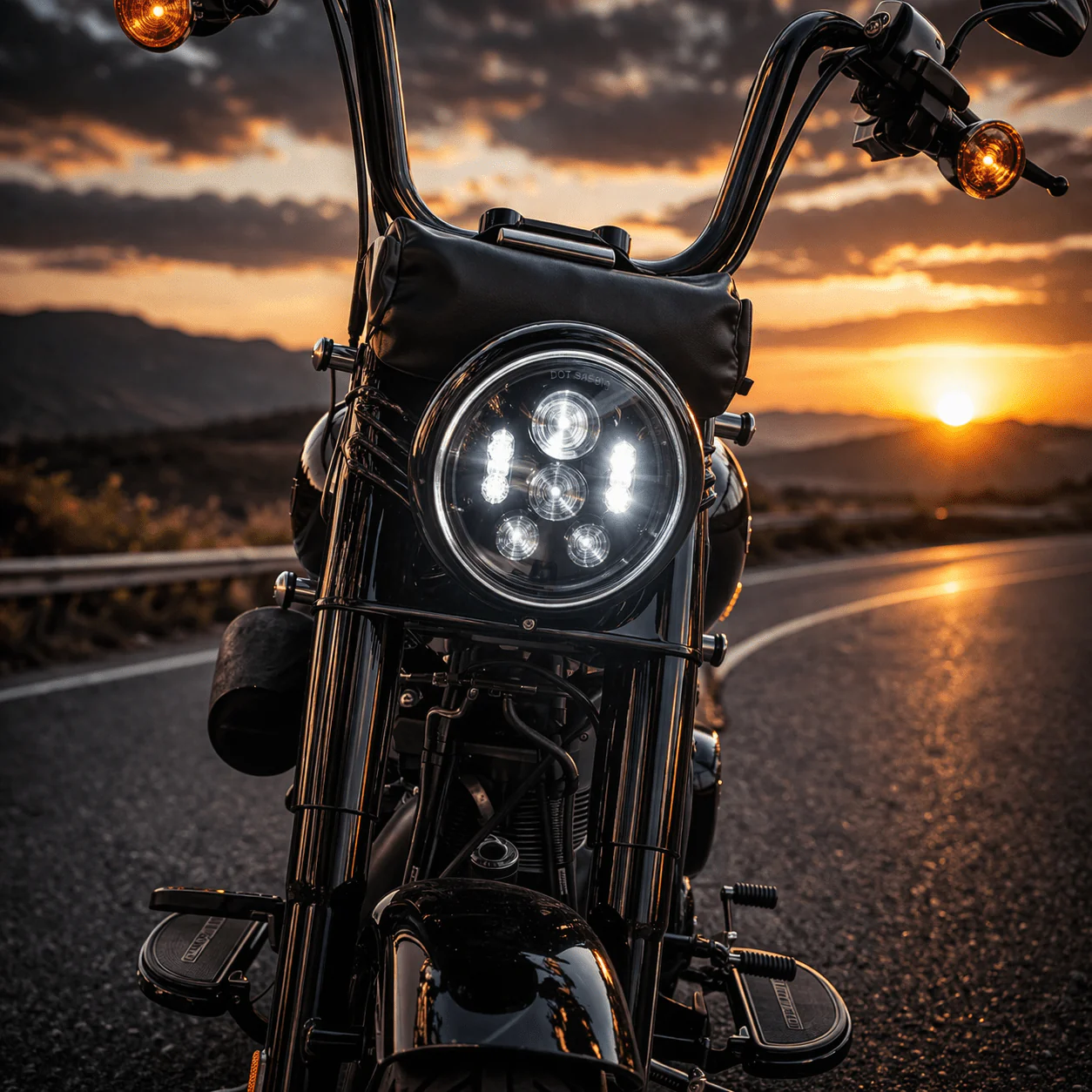 Eagle Lights 7" LED Headlight Kit for Harley-Davidson® and Indian® Motorcycles - Generation III / Black - Image 6