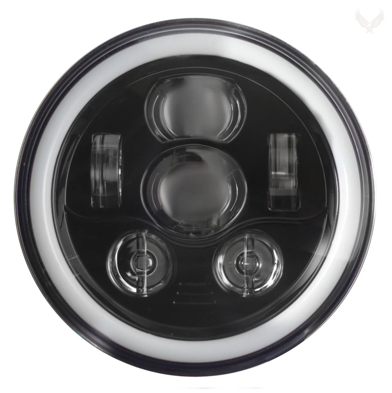 Eagle Lights 7" Round LED Projection Headlight Generation III- Black - Halo Ring - Jeep Wrangler - Image 3