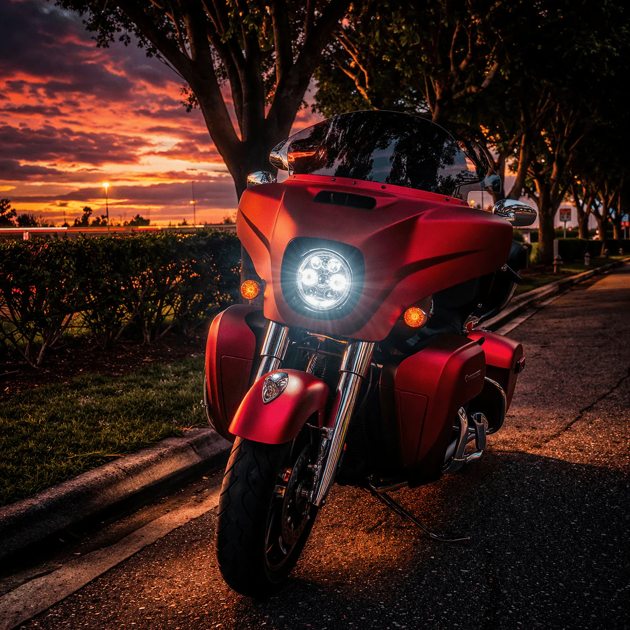 Eagle Lights 7" LED Headlight Kit for Harley-Davidson® and Indian® Motorcycles - Generation III / Chrome - Image 5