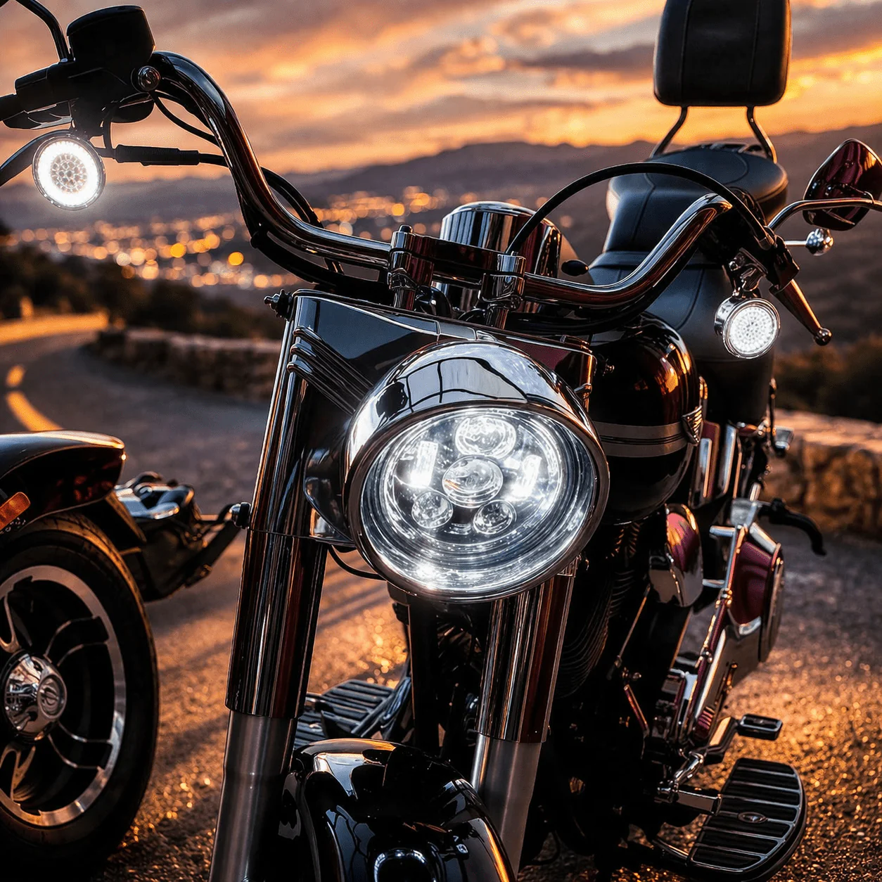 Eagle Lights 7" LED Headlight Kit for Harley-Davidson® and Indian® Motorcycles - Generation III / Chrome - Image 6