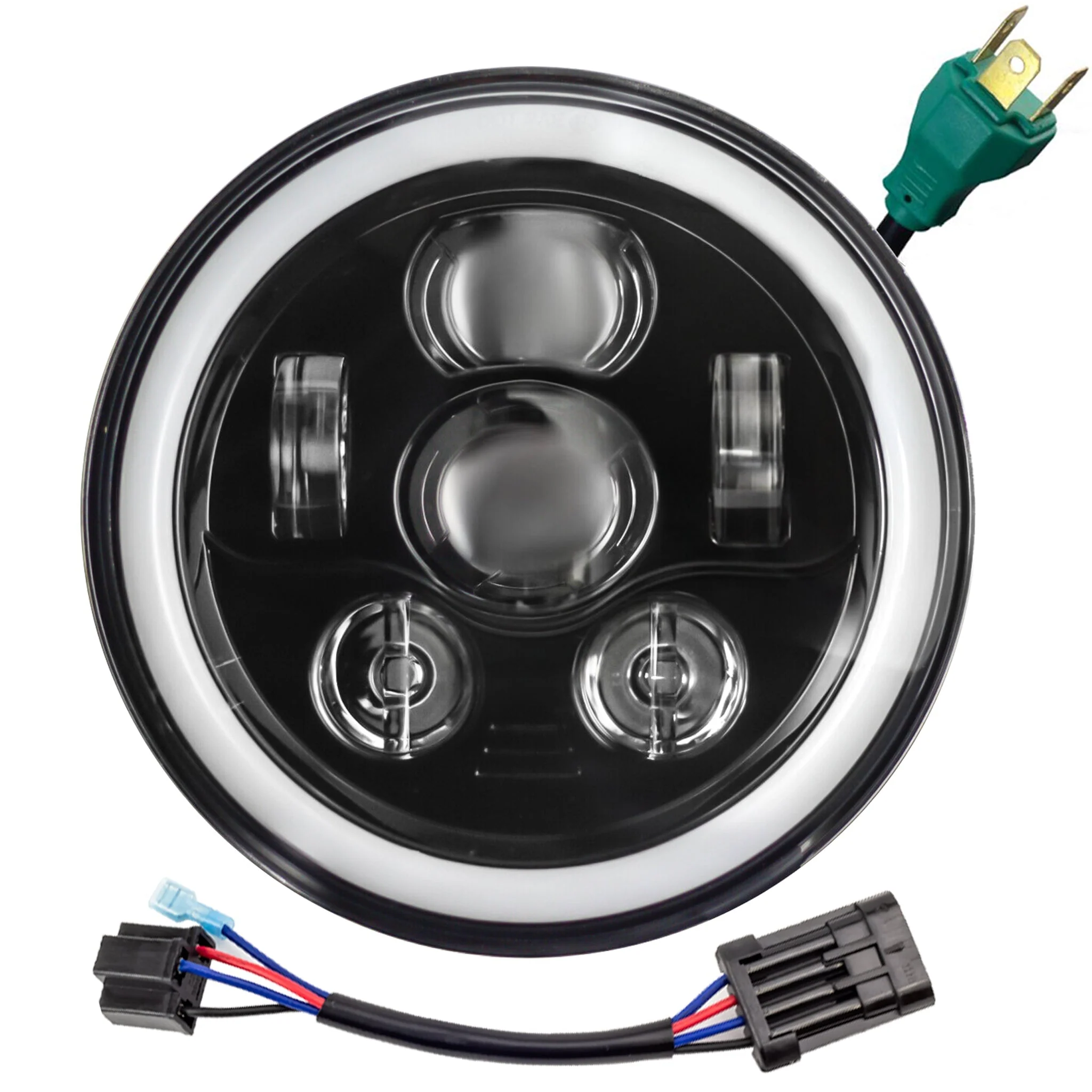 Eagle Lights 7" LED Headlight Kit with Halo Ring for Harley-Davidson® and Indian® Motorcycles - Generation III / Black - Image 13