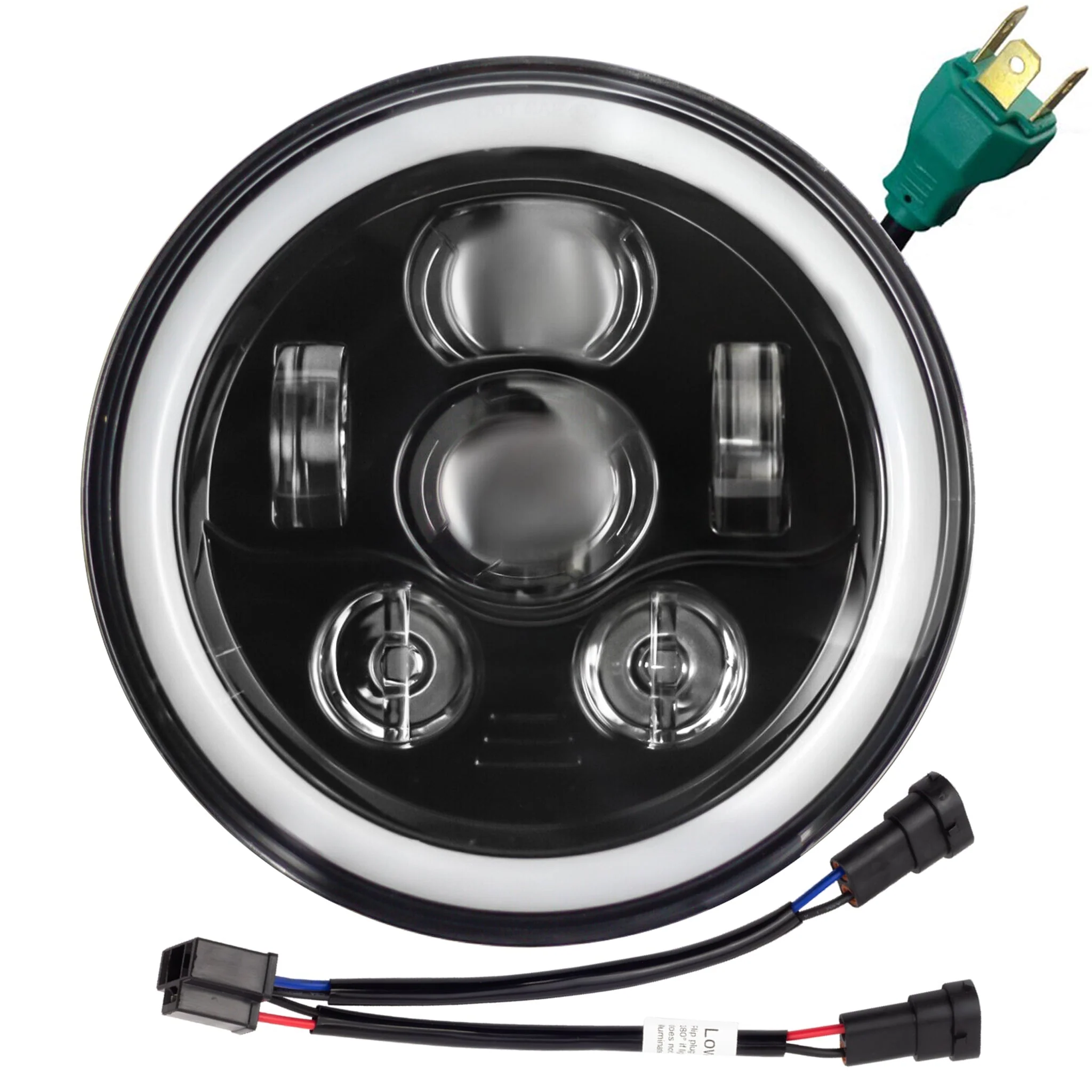 Eagle Lights 7" LED Headlight Kit with Halo Ring for Harley-Davidson® and Indian® Motorcycles - Generation III / Black - Image 14