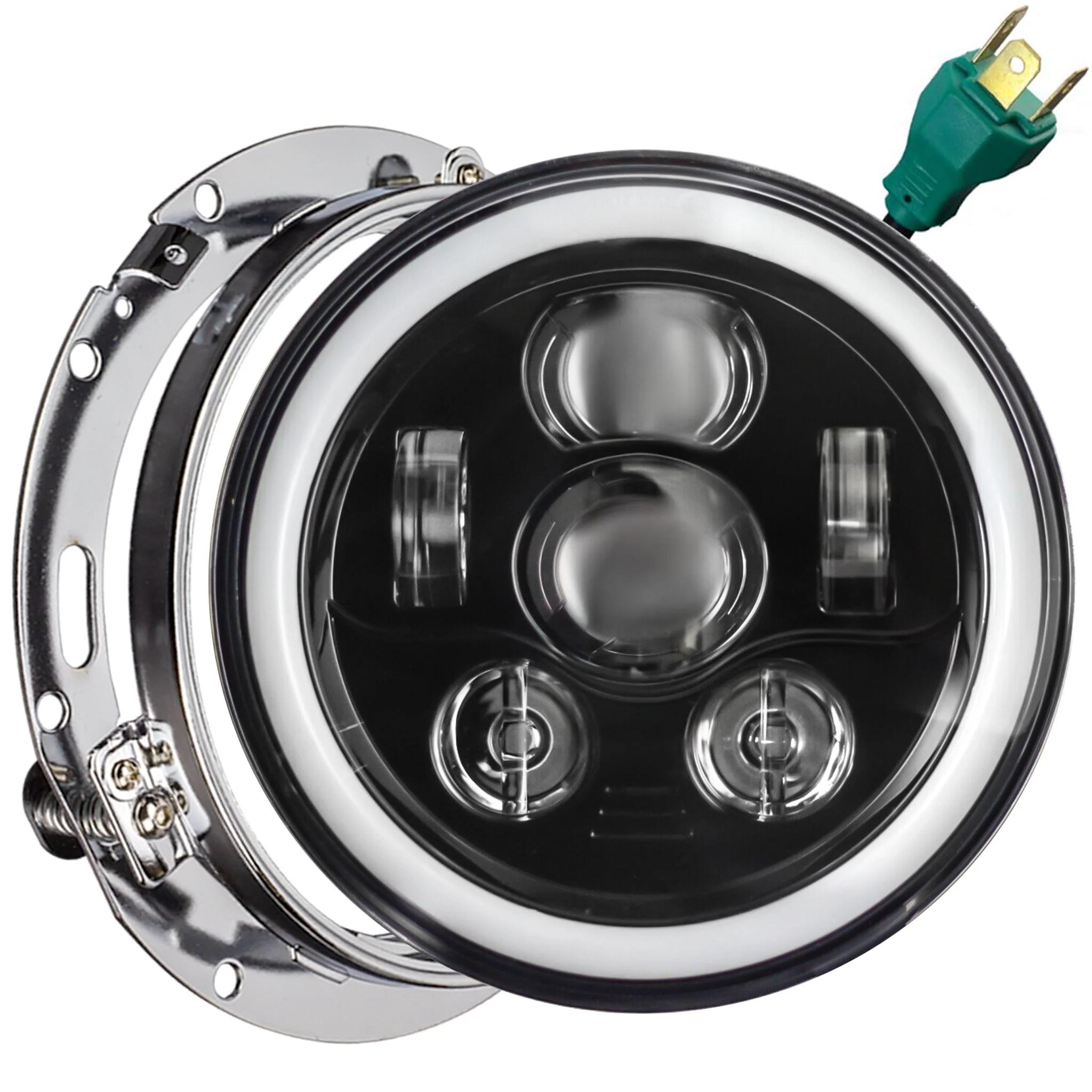 Eagle Lights 7" LED Headlight Kit with Halo Ring for Harley-Davidson® and Indian® Motorcycles - Generation III / Black - Image 15