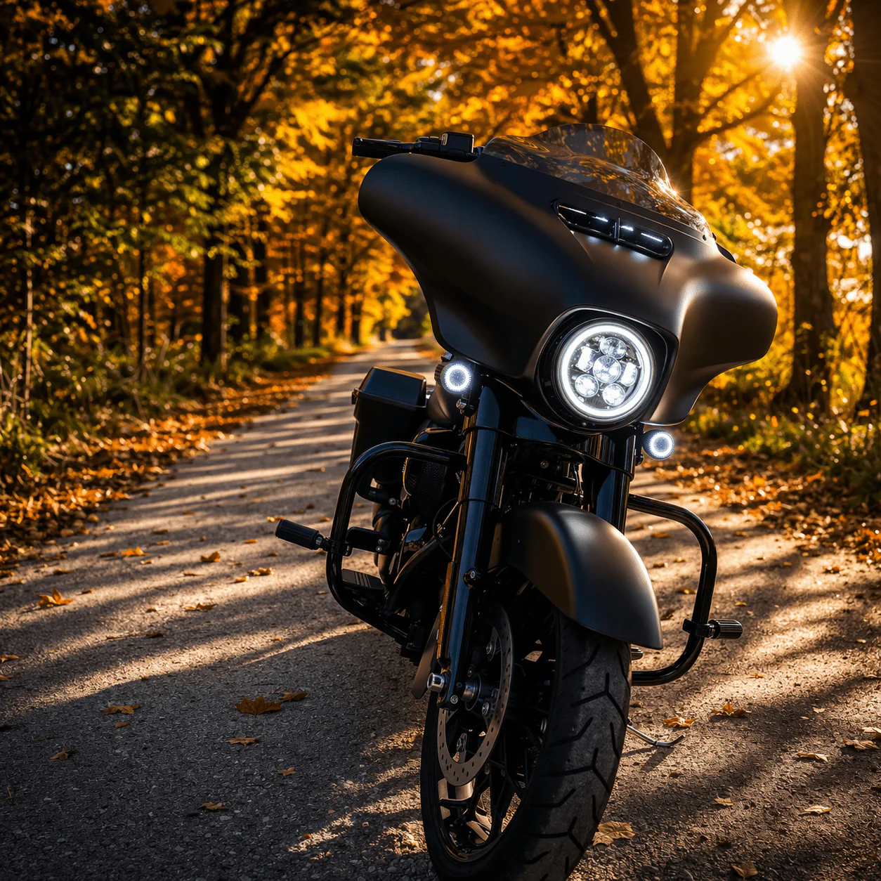 Eagle Lights 7" LED Headlight Kit with Halo Ring for Harley-Davidson® and Indian® Motorcycles - Generation III / Black - Image 7