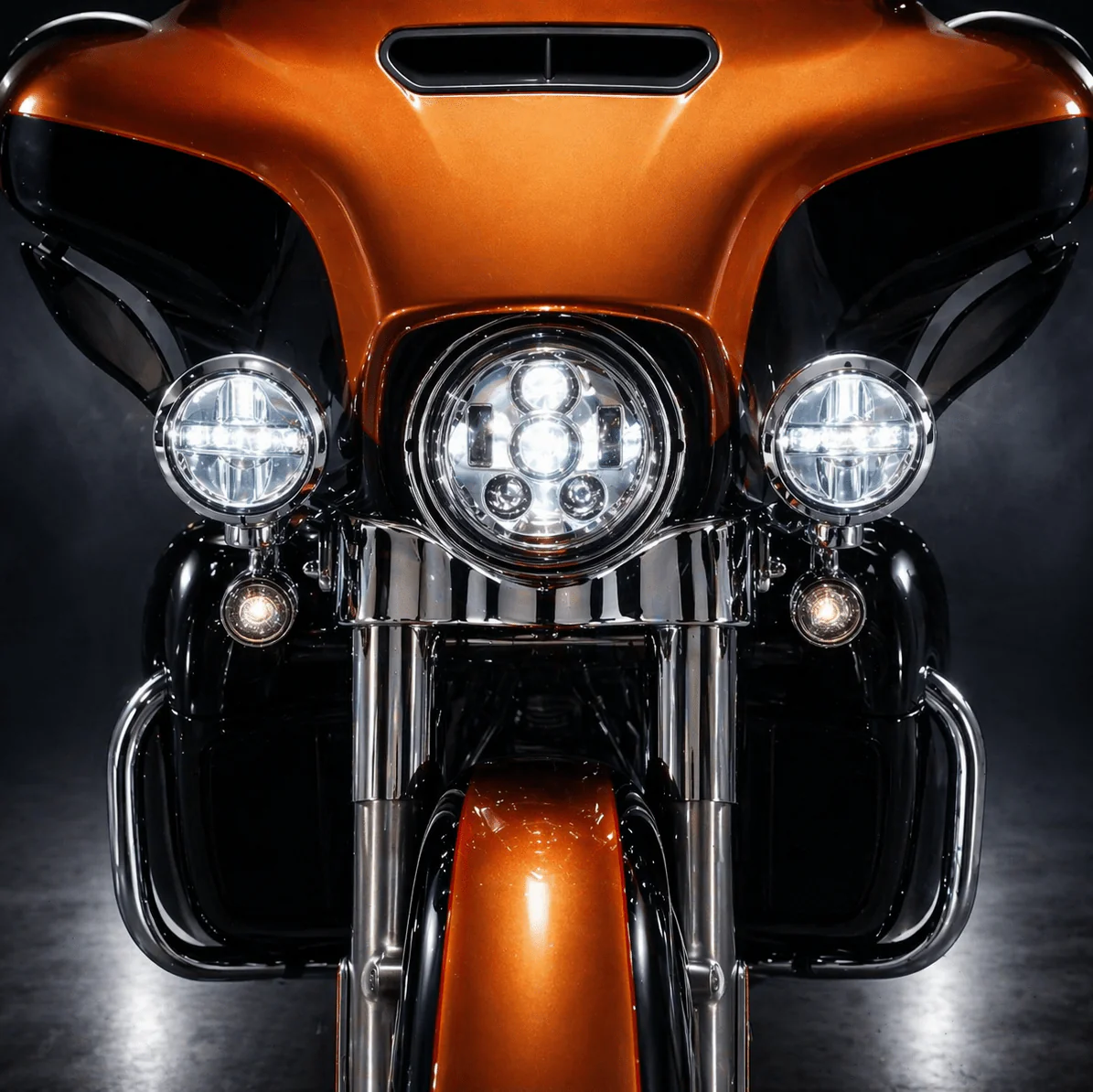 Eagle Lights 7" LED Headlight and 4.5" LED Passing Light Kit for Harley-Davidson® and Indian® Motorcycles - Generation III / Chrome - Image 3